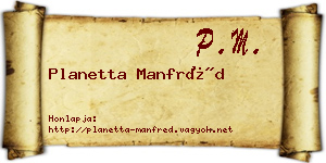 Planetta Manfréd névjegykártya